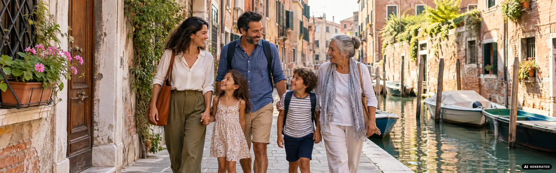 Familles à l’Albergo Marin à Venise