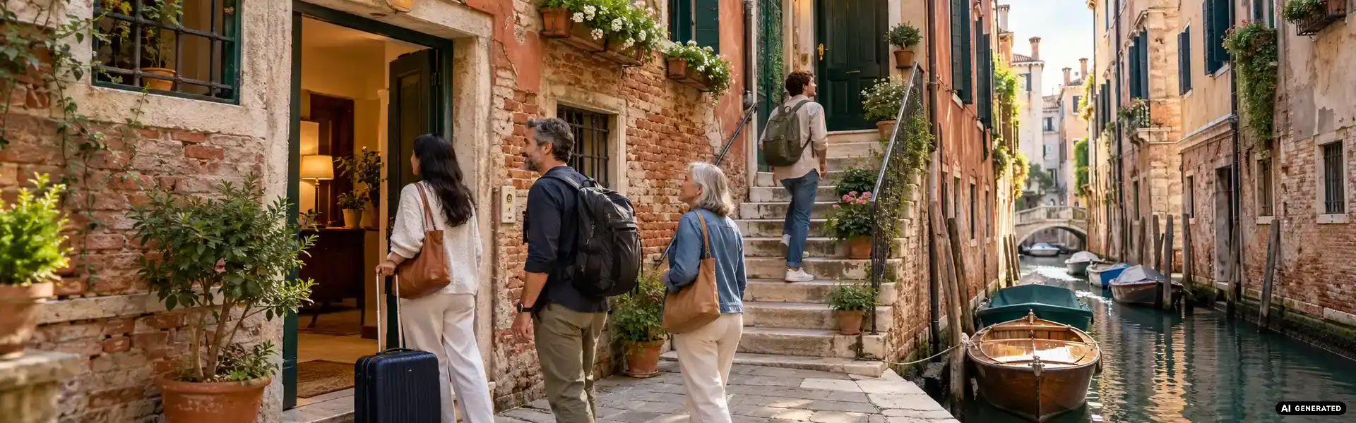 Escaleras y alojamientos en planta baja en Venecia